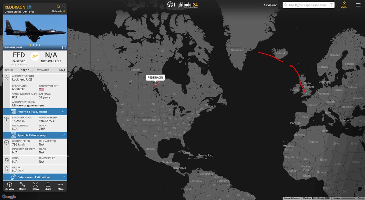 koola_PL's tweet image. 🇺🇸✈️ #Lockheed U-2S #REDDRAGN #68-10337 🇬🇧RAF Fairford ➡️🇺🇸Beale AFB❓

#USAirForce #NATO #WeAreNATO #StrongerTogether #DragonLady #U2