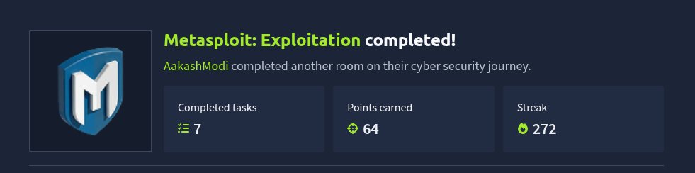 AakashModi1750_'s tweet photo. Completed @tryhackme Metasploit: Exploitation room 🟢
Learned scanning, exploitation, Meterpreter sessions, SMB login, and payload generation using Metasploit Framework
https://t.co/lZ3sEwrqiX
#TryHackMe #Metasploit #CyberSecurity #Pentesting #CEO #CTO #StartupGrowth #HR https://t.co/Omae7zPFep