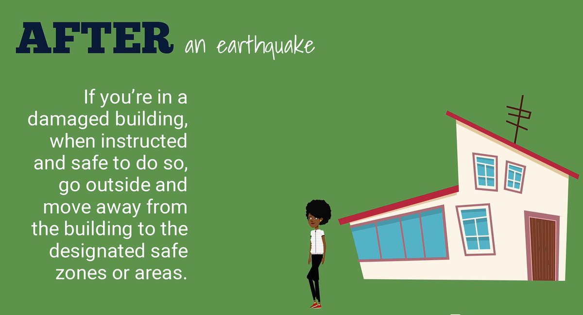 ReadyLACounty's tweet photo. π After an earthquake:
β If you're in a damaged building, when instructed & safe to do so, go outside & move away from the building to designated safe zones or areas.
π’ Prepare before a quake: https://t.co/mXy1TXoU7d
#ReadyLACounty #DisasterPrep #EarthquakePreparednessMonth https://t.co/LqWssAWnpD