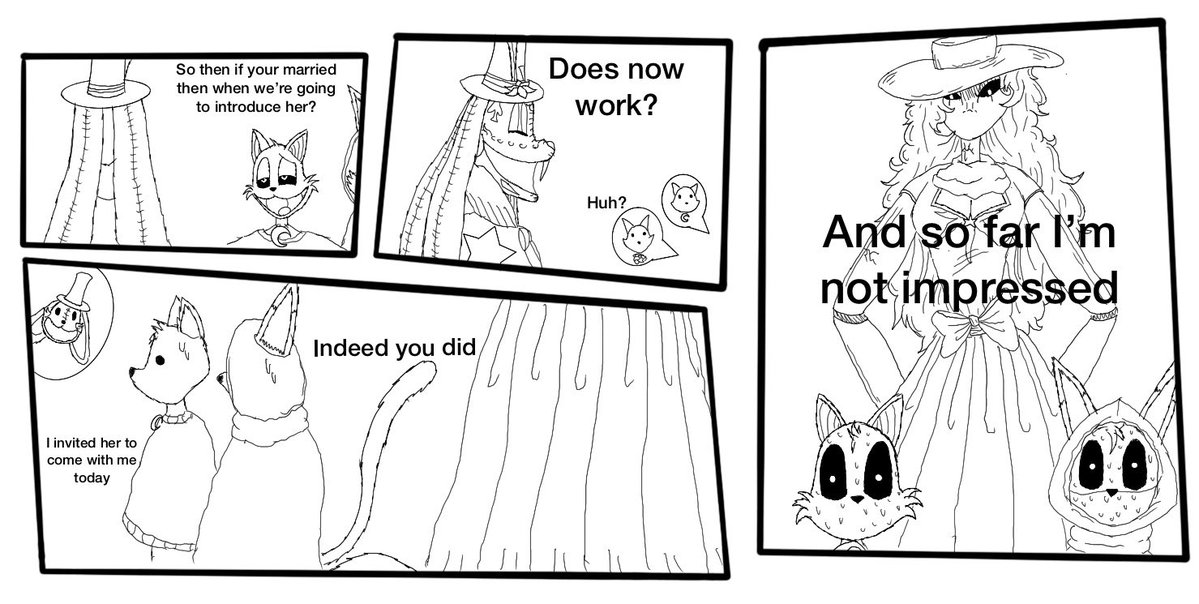 GoldenRing_AB27's tweet image. A small comic relating to a very old comic I did a while back

Catnap and Fowler @Dark_Kyrtsal meet the Ringmaster’s wife the Twisted Model

#LunarEclipseAU @violet_mid #SmilingCrittersAU #original_character #PoppyPlaytimeart #FantasyToyBox #MadCircusAU