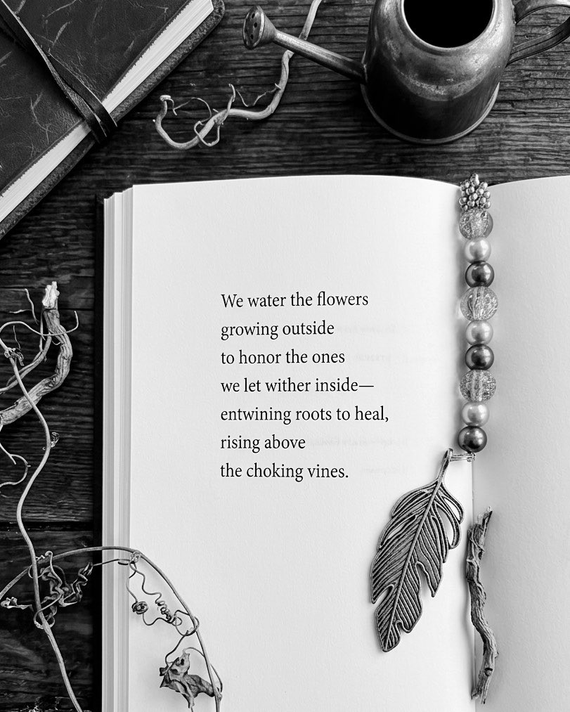 WindowSeatPoet's tweet image. We honor what withered by watering what’s next. Healing isn't just about "rising above"—it’s about untangling the choking vines first. 🕯️📔

* Excerpt from A Lathe of Cinder * 

#WritingCommunity #Poetry #Healing