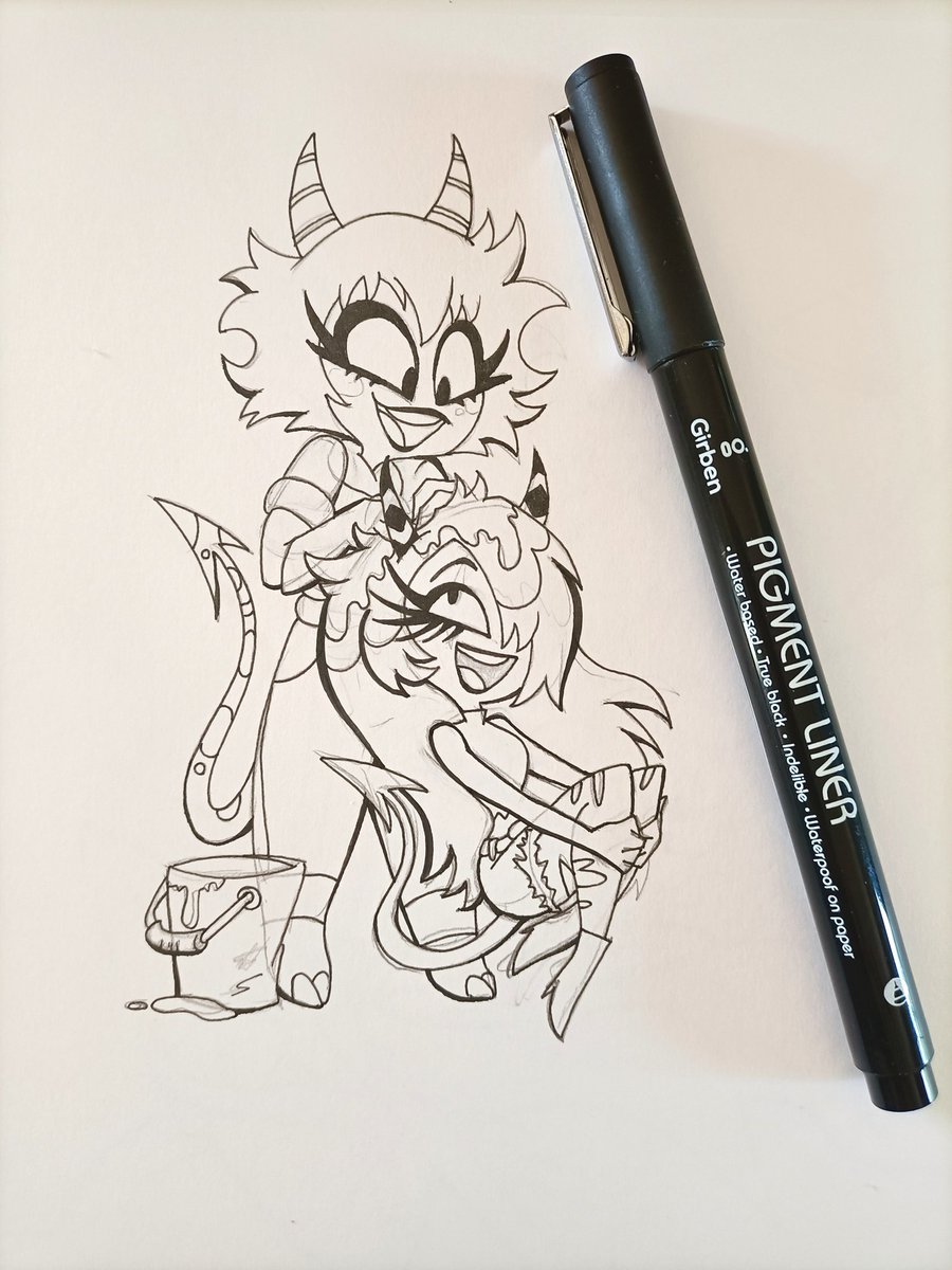 SBSP_fancomic's tweet image. something I'm working on for Mother's Day...and by the way, if you don't get emotional over a baby Moxxie playing guitar for his mommy, you're a bad person! 😄 #helluvaboss #fanart #mothersday