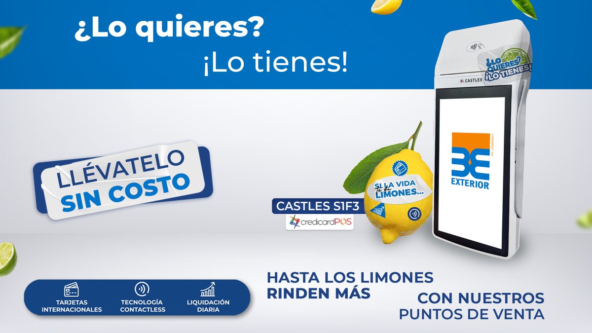 bancaynegocios's tweet image. Exprime cada oportunidad y equipa tu negocio con los puntos de venta de @BancoExterior 

🍋 Aceptamos tarjetas internacionales
🍋 Equipo con Tecnología Contactless
🍋 Liquidación diaria de lunes a lunes

Ingresa aquí: bit.ly/460HwrT

#PuntoDeVenta #LoQuieresLoTienes