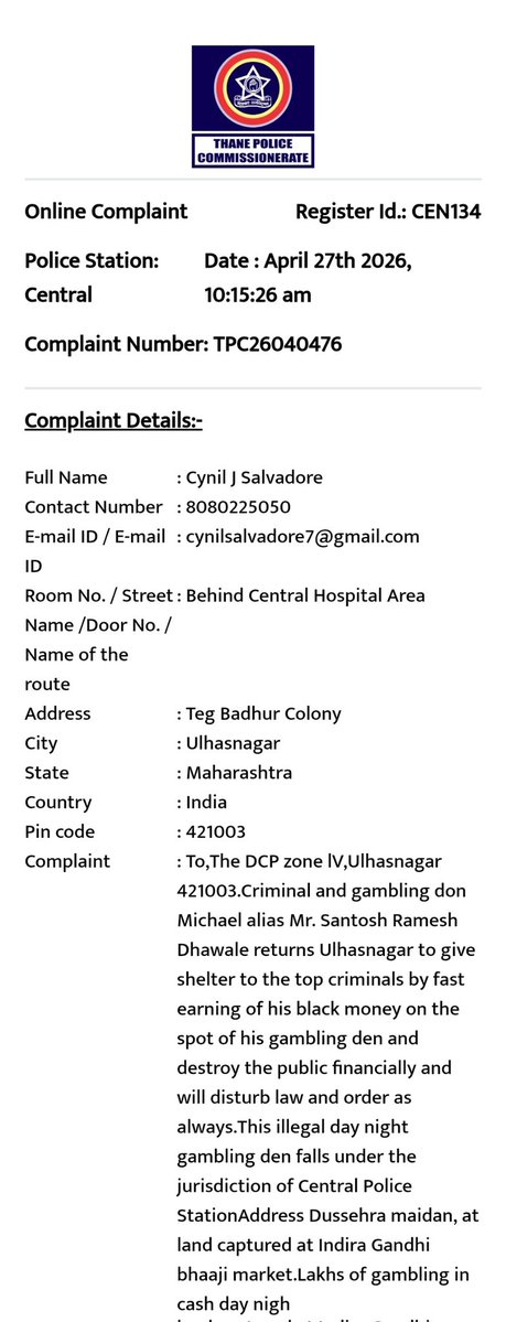 CynilSalvadore's tweet image. @maharashtra_hmo @DGPMaharashtra @ThaneCityPolice @112Maharashtra @RaviDadaChavan @DrSEShinde @kumarailanibjp @maheshtapase @rautsanjay61 @SunilAh64145529 @supriya_sule @TV9Marathi @lokmat @LokshahiMarathi #gambling #illegal