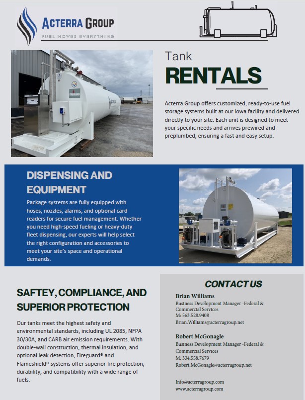 acterragroup's tweet photo. Did you know we have tank rental options available? Contact us today to learn more about our temporary fuel storage solutions. https://t.co/SMPRg42Sxe