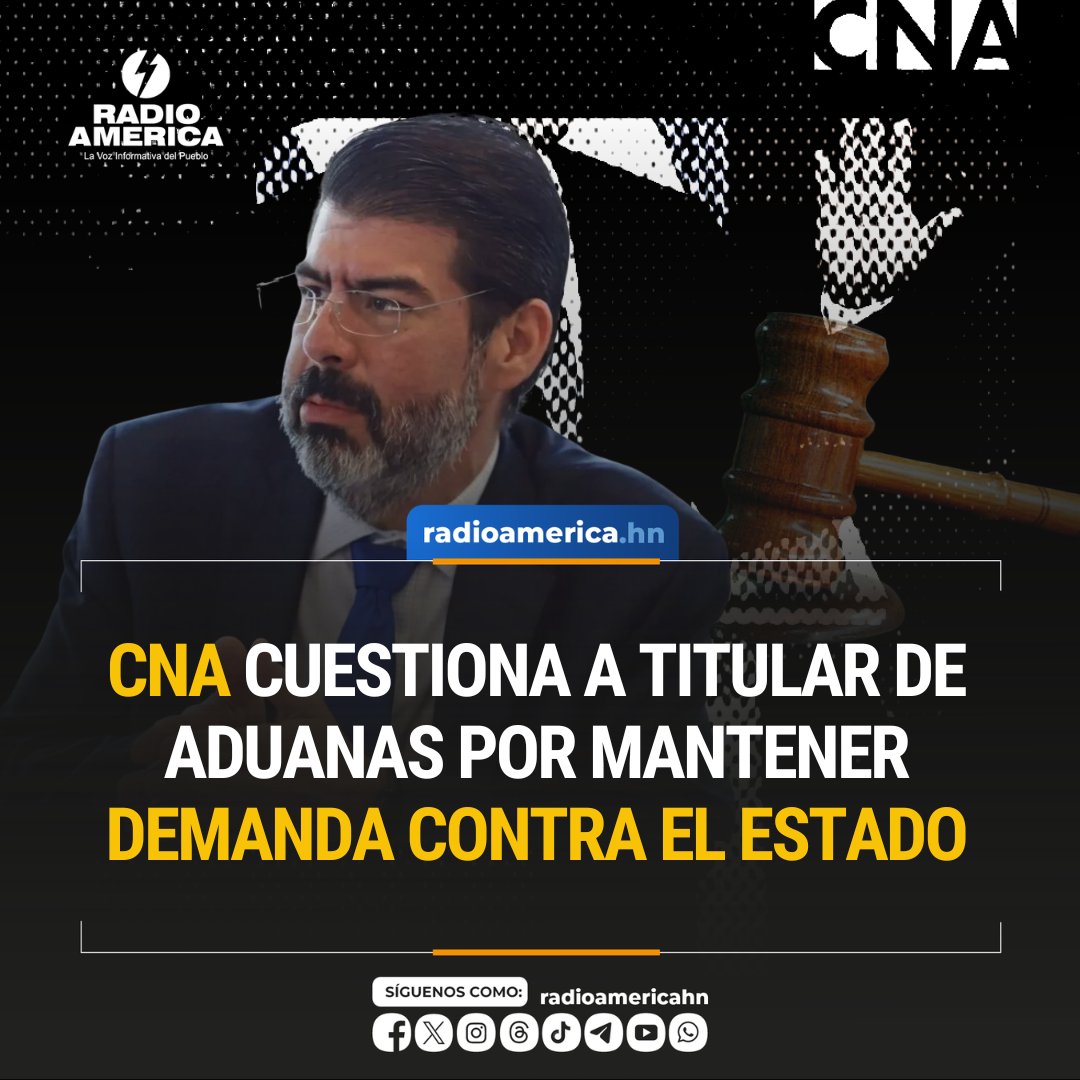 radioamericahn's tweet photo. El Consejo Nacional Anticorrupción (CNA) se pronunció sobre los estándares de integridad en la función pública, señalando el caso del director de la Administración Aduanera, Marco Tulio Abadie, por mantener una demanda activa contra el Estado mientras ocupa el cargo.

El CNA advirtió que esta situación genera dudas sobre el cumplimiento de principios éticos, al considerar que "un funcionario no debe sostener intereses personales que puedan interferir con sus responsabilidades institucionales".

🔗Más detalles... https://t.co/MPMXrTMD78

#AméricaNoticias #Honduras
Clic: https://t.co/4cpxXVKi23