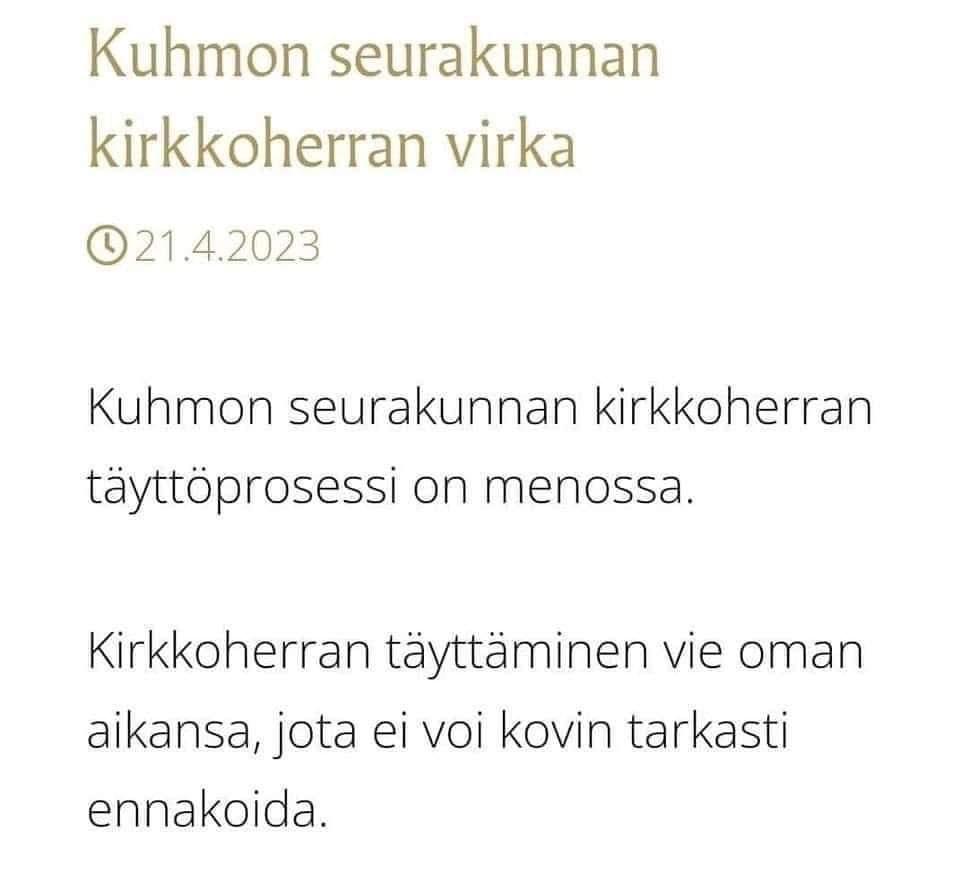 Jaan tämän somen syövereistä ryöväämäni kielikukkasen teidänkin iloksenne, sillä tämä osui taas äsken silmiini ja puhkesin väsymykseni äärellä aivan hervottomaan nauruun. 😇 Toivottavasti kirkkoherraa ei kuitenkaan täytetty. 🤣