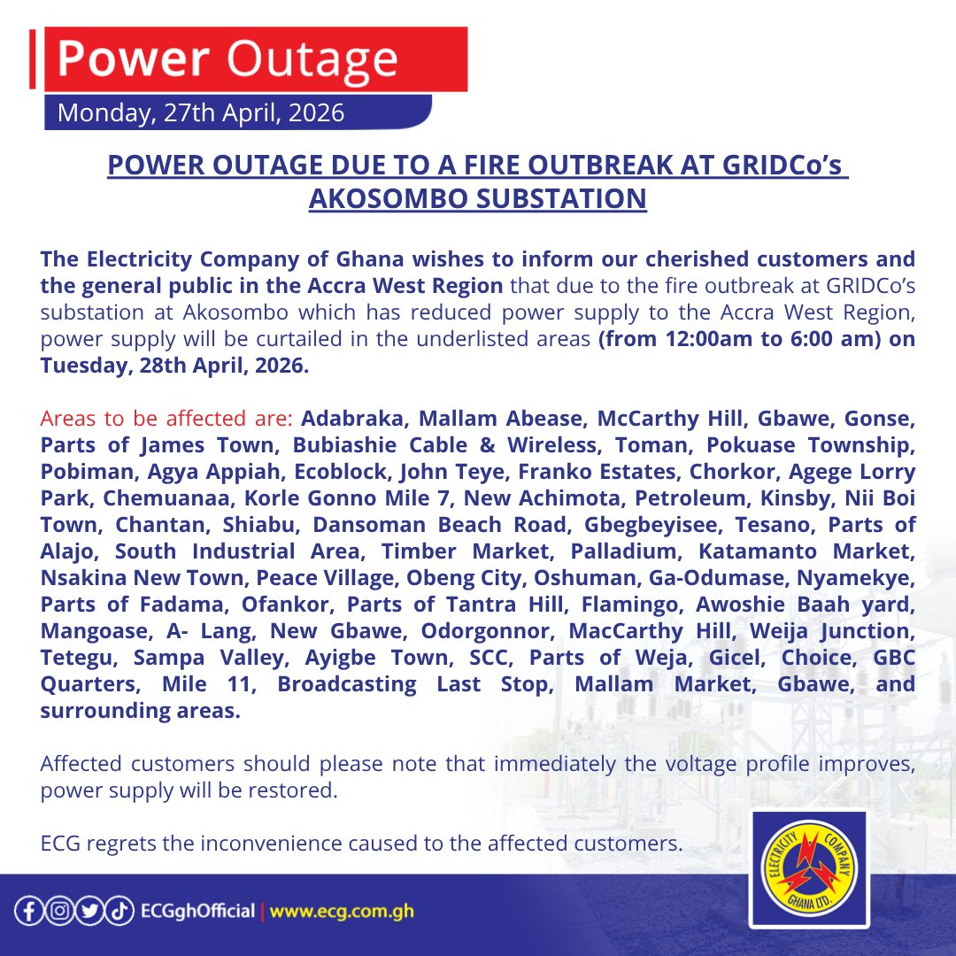 Electricity Company of Ghana Ltd tweet media