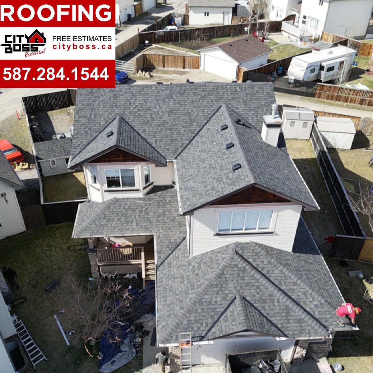 Helping another homeowner with their hail claim today installing @owenscorningroofing duration shingles williamsburg grey colour. #calgaryroofing #citybossroofing #yycroofing #yycroofs #calgaryroofingcompany 🚀🚀🚀