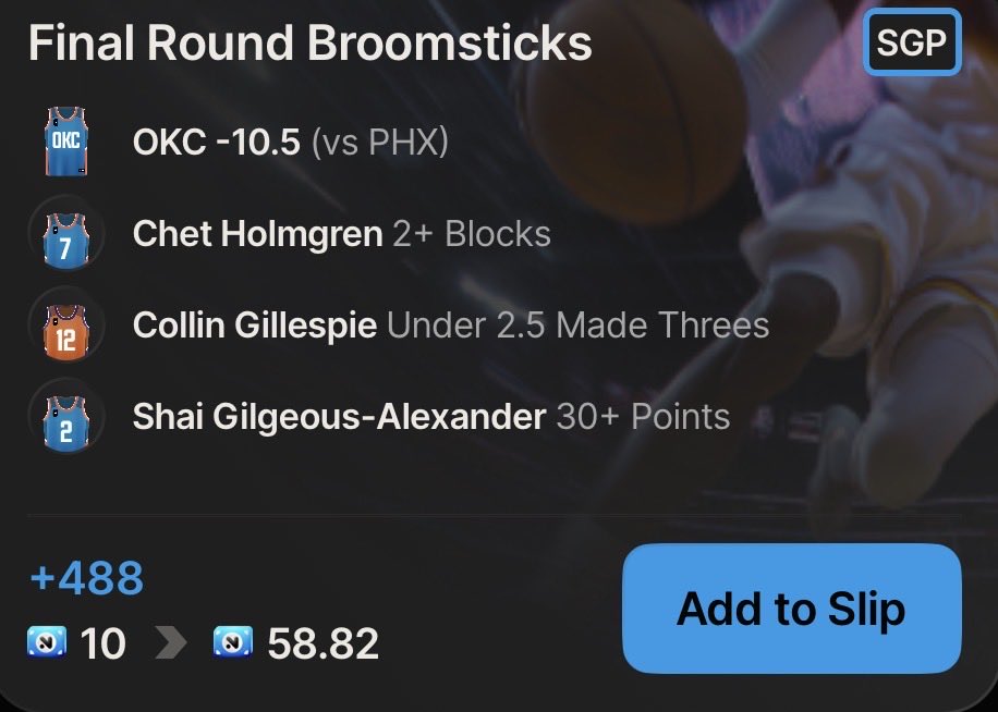 thefinalround11's tweet photo. Broomsticks NBA parlay is up on Novig as a plug and play

Try out Novig
Spend $5, Get $50
Code: FINALROUND11
https://t.co/7v6dvSJIq0 https://t.co/vHRajR4xZ3