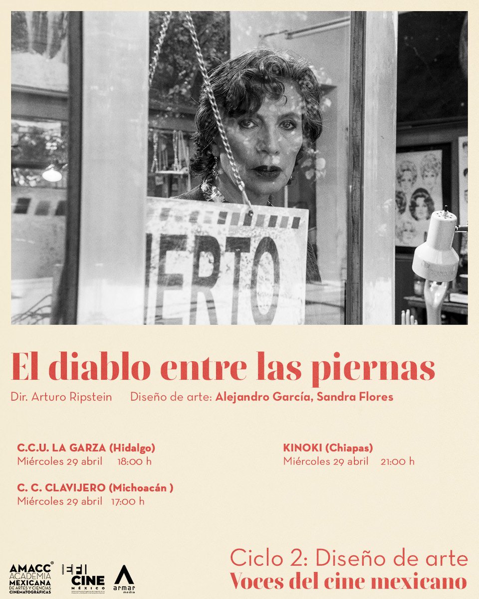 AcademiaCineMx's tweet photo. Última semana del segundo ciclo de Voces del cine mexicano 🇲🇽

No te pierdas “Me estás matando, Susana”, nominada en siete categorías del Ariel en 2017 🏆, y “El diablo entre las piernas”, nominada en ocho categorías en 2022. https://t.co/qIhoUag3bB