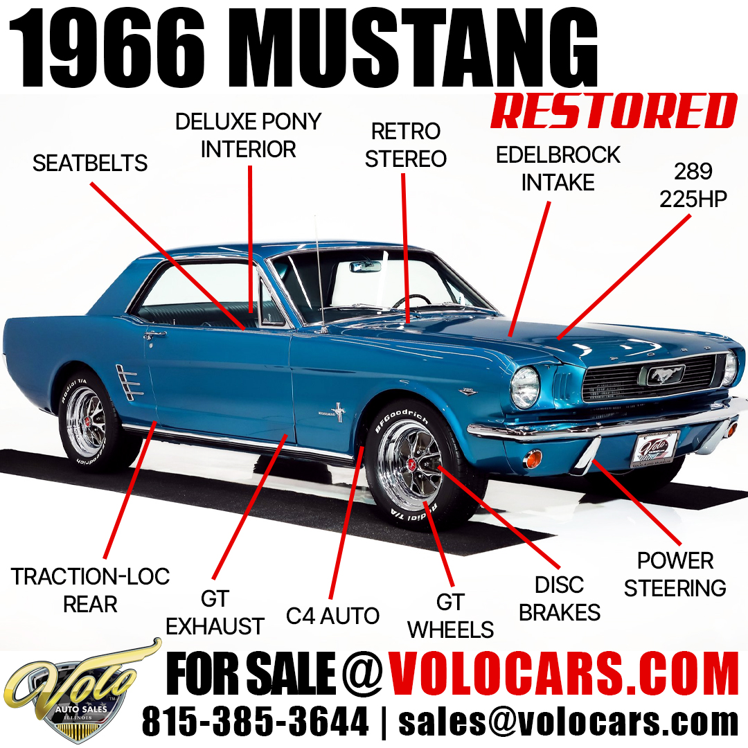 🔥 1966 Ford Mustang 🔥
👉 Full details at volocars.forsale/V22202

Contact Sales
📧 sales@volocars.com | ☎️ 815-385-3644