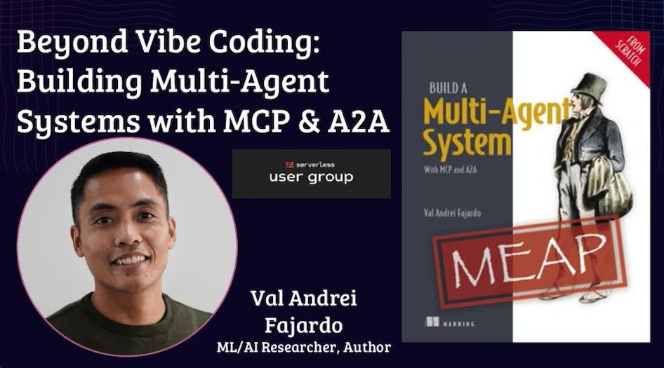 ManningBooks's tweet photo. Agents are powerful, but not always easy to understand.

At Serverless Toronto, @_nerdai_ breaks them down: what they are, how tools and loops work, and how systems come together.

The webinar: https://t.co/jCq5ww6UDm

His book: https://t.co/uUHlKDeQ3l https://t.co/F7xqG5vgjm