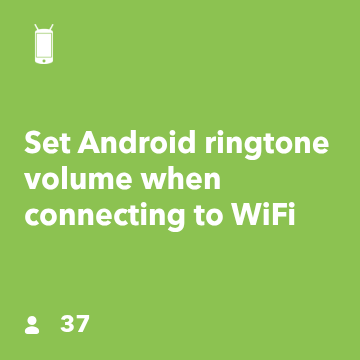 PunkRckProfssor's tweet photo. Recommended Recipe by anonymouslz: Set Android ringtone volume when connecting to WiFi https://t.co/58N32t5A64 https://t.co/bmWIHmVbIu