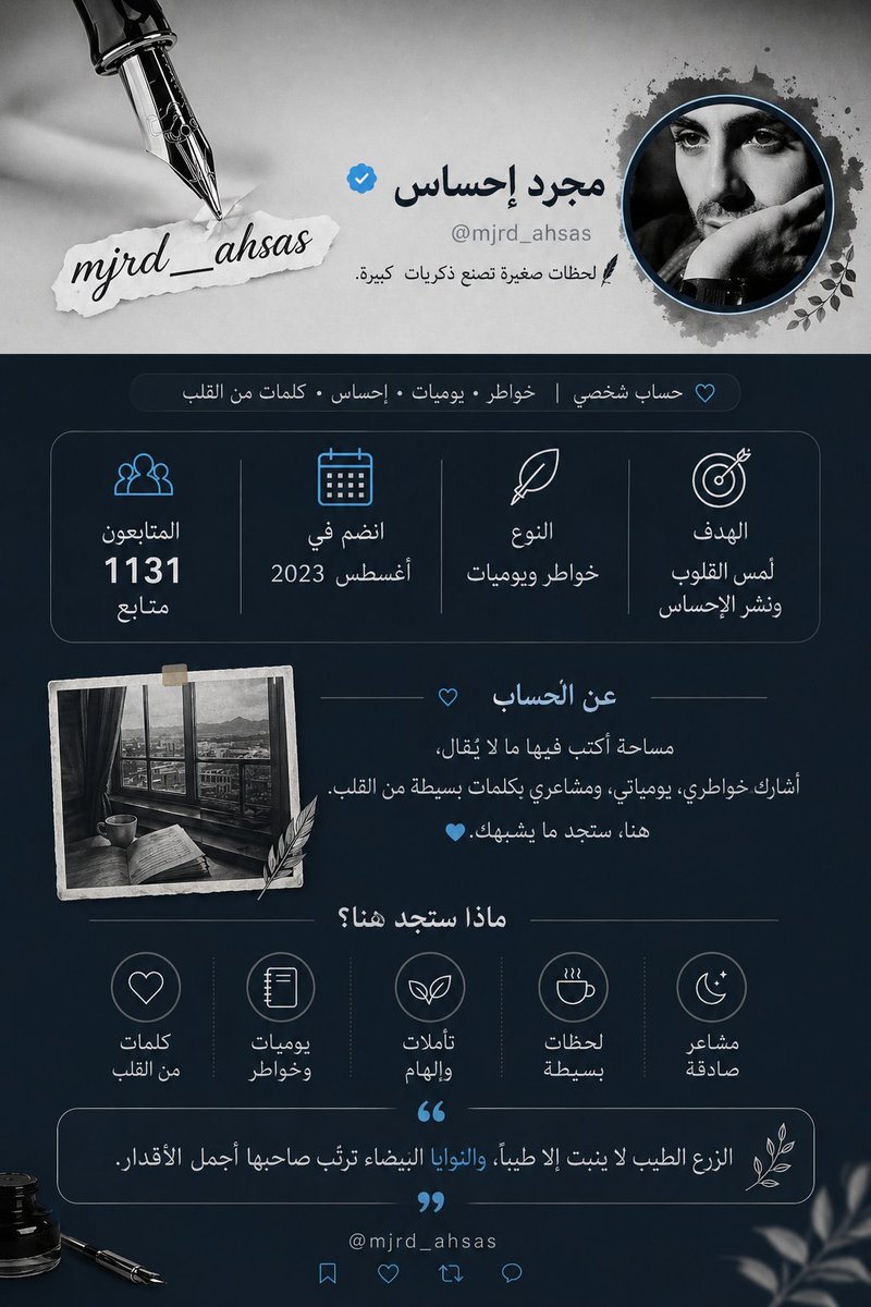 mjrd__ahsas's tweet photo. مساحة أكتب فيها مالا يُقال.. 🤍 https://t.co/R4wEwTUawV