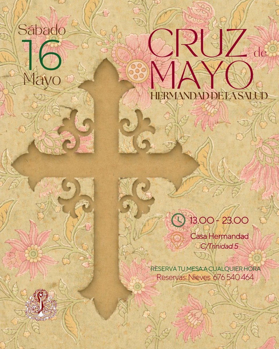 | CRUZ DE MAYO |

Ya huele a mayo… y eso solo puede significar una cosa: ¡ya tenemos fecha para nuestra Cruz! 🌸🎉 

🗓 Sábado 16 de mayo
🕜 13 - 23
📍 C/Trinidad 5

📞 Reserva tu mesa para cualquier momento del día: 676 540 464

#CofradíasMLG