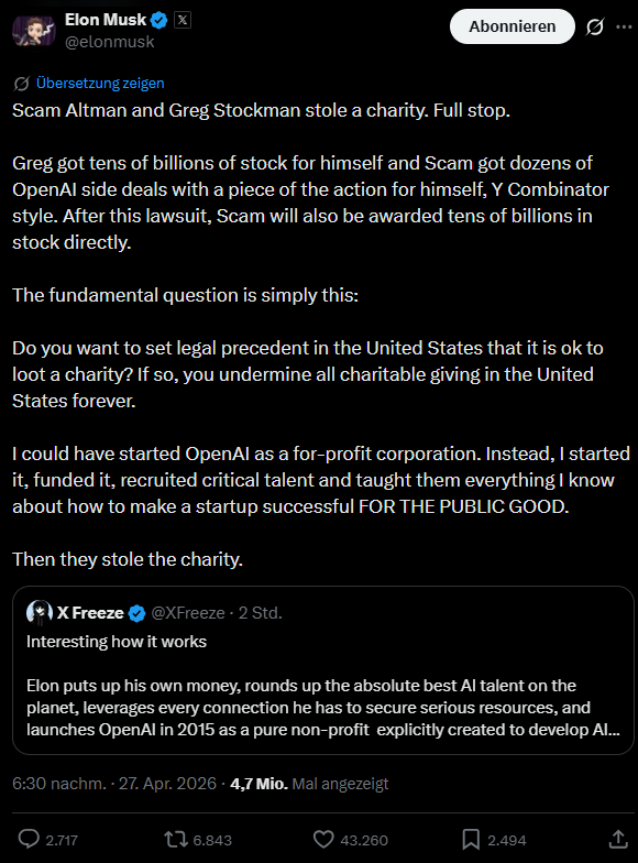 Nikita's teacher, Enron Musk, is now showing him live how the biggest fraudster starts by whining and complaining the loudest 🤣

x.com/nikitabier/sta…