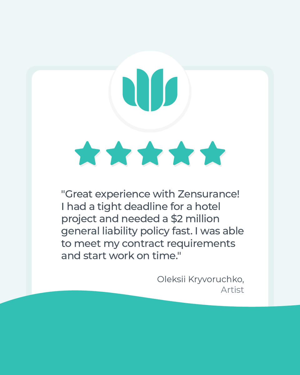 zensurance's tweet image. ⭐⭐⭐⭐⭐ "I needed a $2 million liability policy fast. I met my deadline."

Got a contract to sign and a deadline breathing down your neck?

Get covered in minutes, not days.

👉 ow.ly/C2qR50YQHYX 🛡️

#BusinessInsurance #GoogleReview #5StarReview #Trustpilot #SelfEmployed