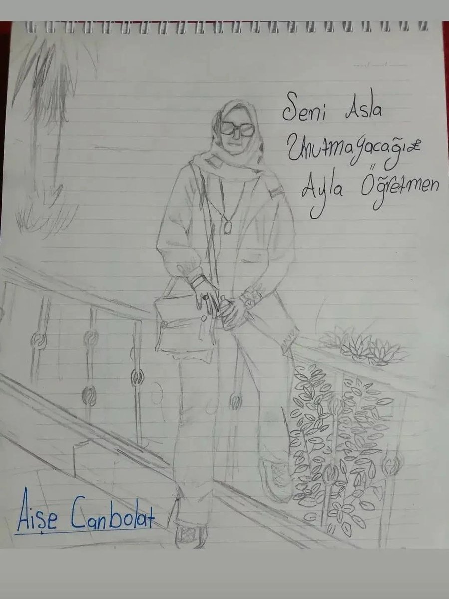 Kahramanmaraş'ta 6.sınıf öğrencisinin çizdiği resim..
#AylaKara 🥀