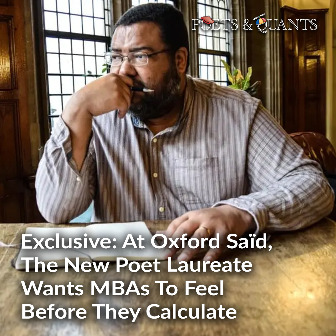 PoetsAndQuants's tweet image. Athol Williams says poetry is not a luxury in management education but a tool for judgment, clarity, connection &amp;amp; leadership.

Read More: hubs.la/Q04dBxKm0

#oxford #oxfordsaid #mba #leadership #poetry #businesseducation