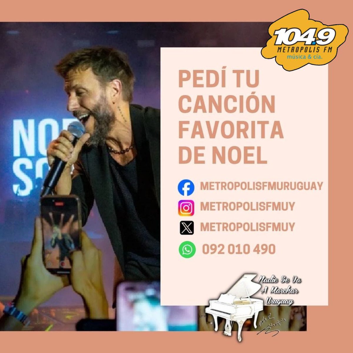 NSVAM_Uruguay's tweet image. Pedí los temas de @noelschajris en @metropolisfmuy

#noelschajris #metropolis #radio #musica #uruguay