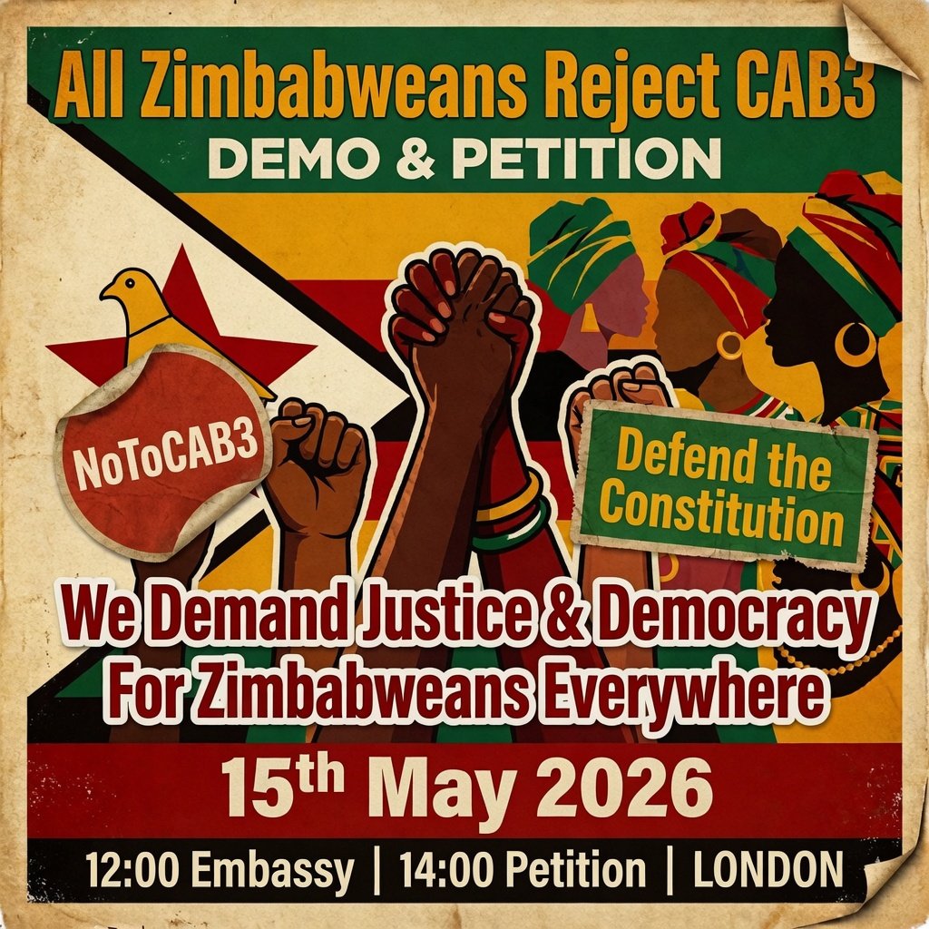 Rumbidzai382424's tweet photo. This is more than a protest—it’s a cry from the heart of a nation. 🇿🇼

We refuse to watch our Constitution be weakened. We refuse to stay silent while our rights are stripped away. For our families, for our future, for every Zimbabwean—at home and abroad—we stand.#NotoCab3 https://t.co/YaPZXq4yNF