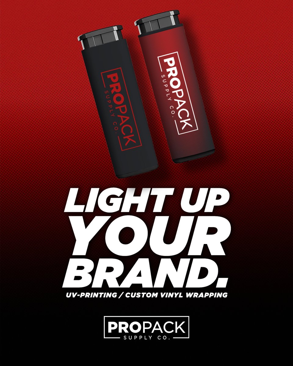 ProPackSupplyCo's tweet image. Light up your brand with our premium quality UV printed or vinyl wrapped lighters. 🔥

#custom #design #packaging #printshop #inlandempire