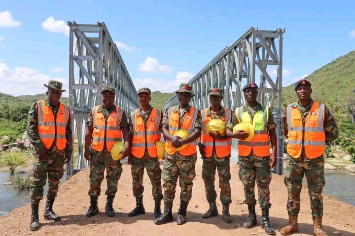TransportWorks's tweet photo. PICTORIAL: Mpatamanga Bailey Bridge was assembled by the The Malawi Defence Force and officially opened by Minister of Transport and Public Works, Hon. Jappie Mhango, M.P., on Monday, 27th April 2026.

#ConnectingCommunities 
#Development 
#MinistryofTransportMw 
#Restoration https://t.co/iibHnjGMQr