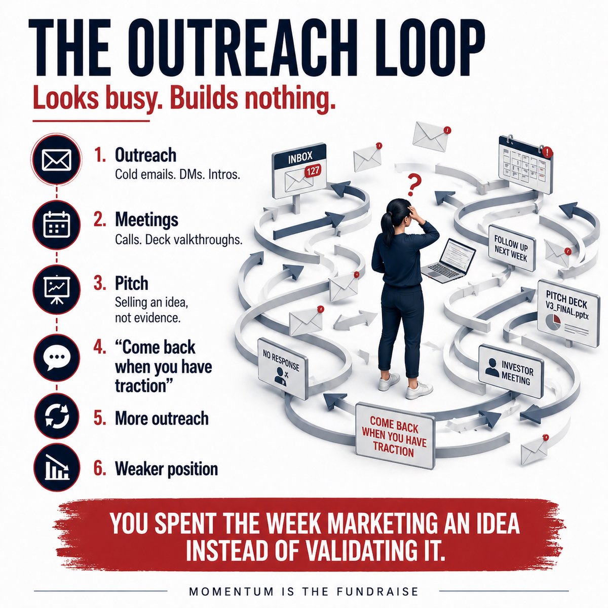 PReddy2689's tweet image. Most founders think fundraising starts with investor outreach.

I’m learning it starts earlier with momentum.

Shipped product. Got signals. Started conversations.  

Wrote about it here: open.substack.com/pub/prasadredd… 

#startup #Guide #Investors #Fundraise #Capital #entrepreneur