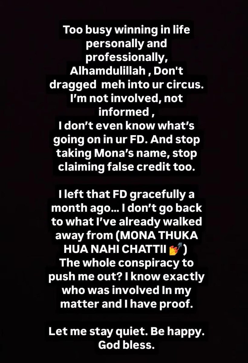 Khanshab_3130's tweet image. I stayed silent bcs I don’t owe u anything , Funny hw my name still trends without me. If u need me for relevance, just say it. This is my last words for #FarrhanaRebellions #FarrhanaBhatt God Bless Uh All 
...Kindly Read it...
#Peace🕊️