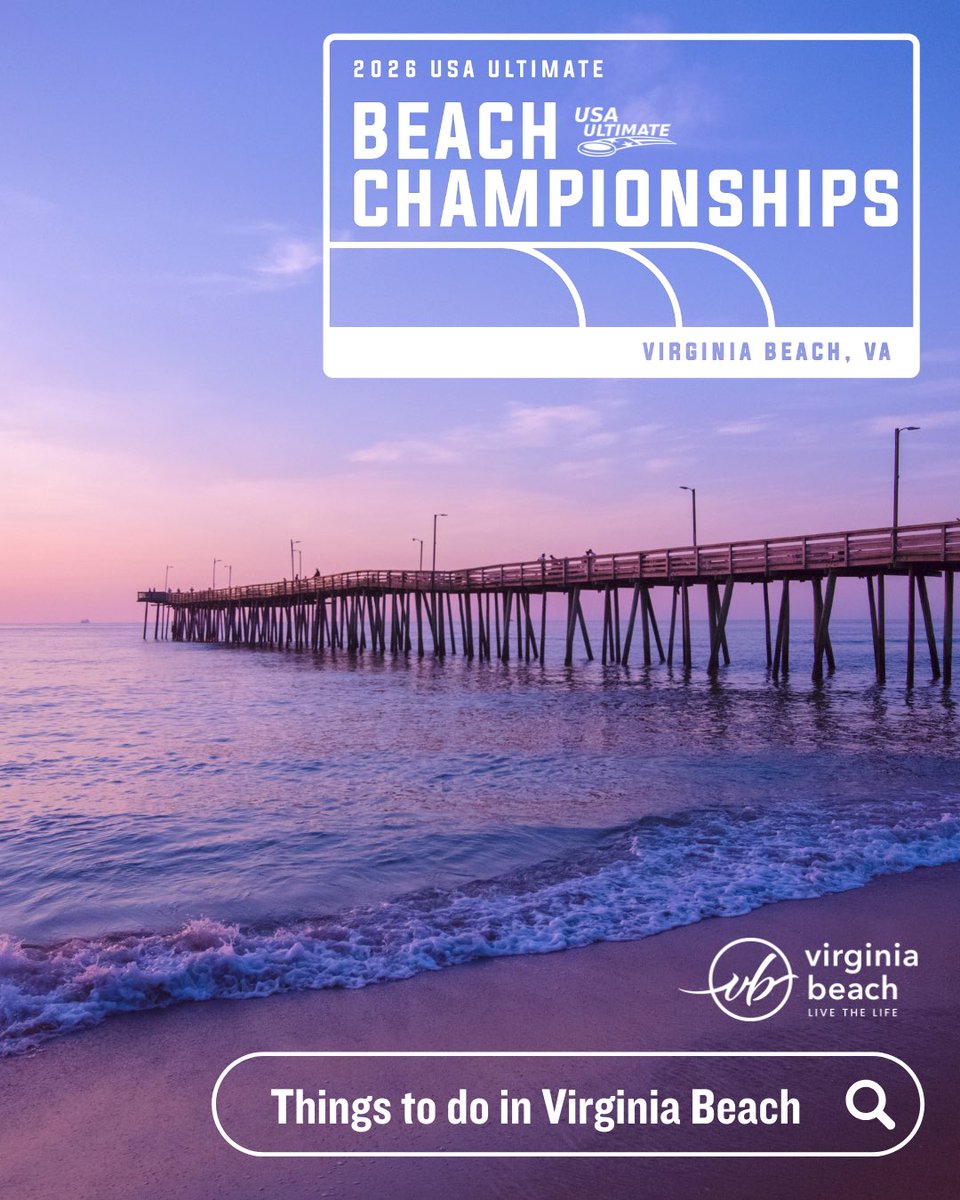 USAUltimate's tweet photo. In 2 weeks, over 1,300 athletes will descend upon Virginia Beach for the largest Beach Championships to date! ๐๏ธ๐ฅ
https://t.co/oKRyfnxyBr
#BeachChamps | #USAUltimate | #VisitVA | #virginiabeach https://t.co/icOgoU7m4k