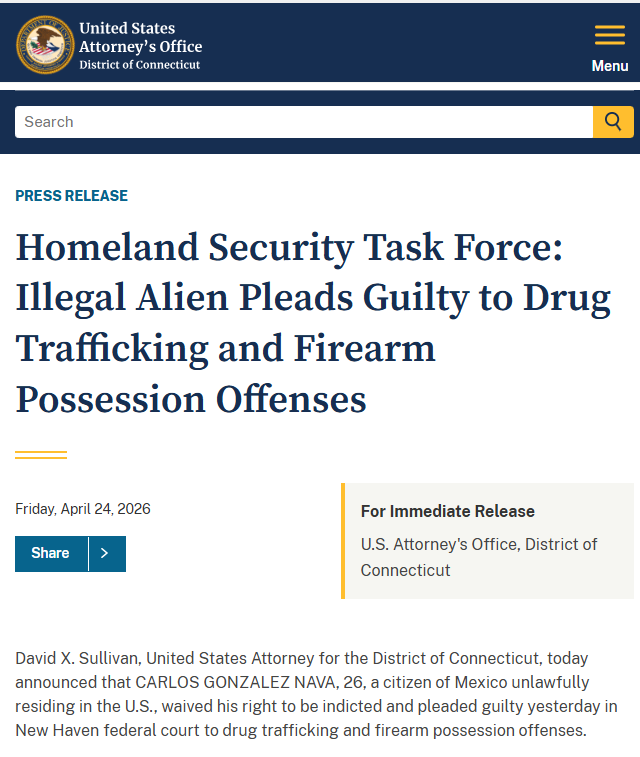 🔴⚖️ CONNECTICUT: Illegal Alien Pleads Guilty to Drug Trafficking and ...
