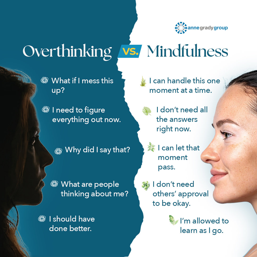 AnneGradyGroup's tweet image. Overthinking keeps you stuck in “what if.”
Mindfulness brings you back to “what is.”

Peace usually lives in the second one. 💯

Carry this with you as you navigate the week ahead! 🤗

#mindfulmonday #mondaymotivation #overthinkingproblems #mindfulness