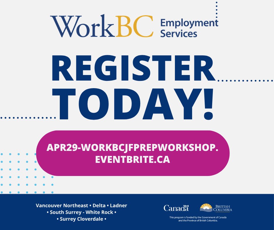 WorkBCSC's tweet photo. Planning to attend one of our many hiring events? Then be sure to sign up for this Job Fair Preparation Workshop and get expert advice on how to optimize your engagement with recruiters and increase your chances of landing your dream job!

REGISTER TODAY! https://t.co/boyEmHNUtE https://t.co/duVI6KEOmv