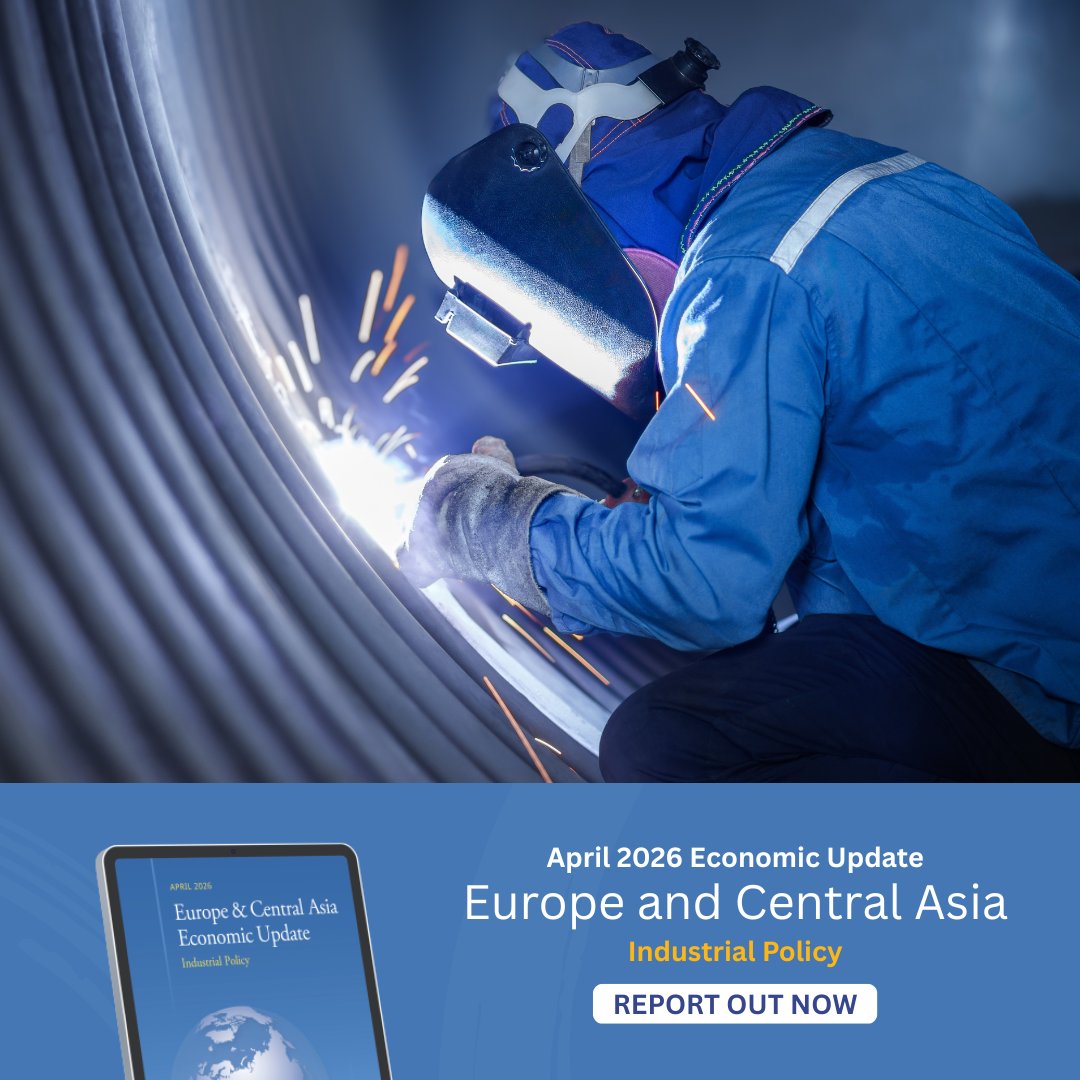WBGPubs's tweet image. This year will test the economic resilience of countries across #Europe and #CentralAsia. 
 
How can the region respond, and can industrial policy help drive growth and job creation? 
 
Learn more in the @WorldBankGroup's latest #ECAUpdate ➡️ wrld.bg/97zS50YFFWK