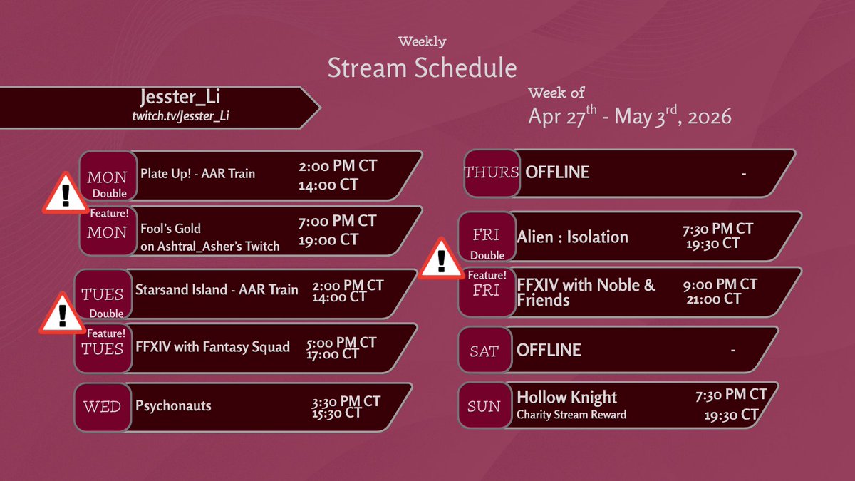 Jesster_Li's tweet image. Packed week! ⚔️ Charity event incoming. TERA is off for a very special anniversary with Mr. Li! 🥂 #StreamerSchedule #Charity