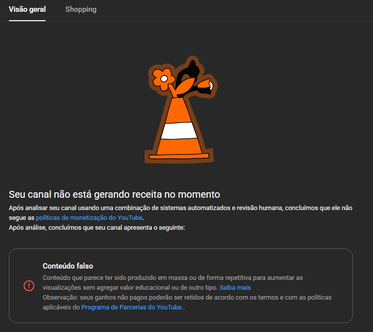 _AlexMonte's tweet photo. Olá
@TeamYouTube
Preciso de ajuda, meu canal teve a monetização suspensa por "Conteúdo falso" https://t.co/OYbqtoDCmB