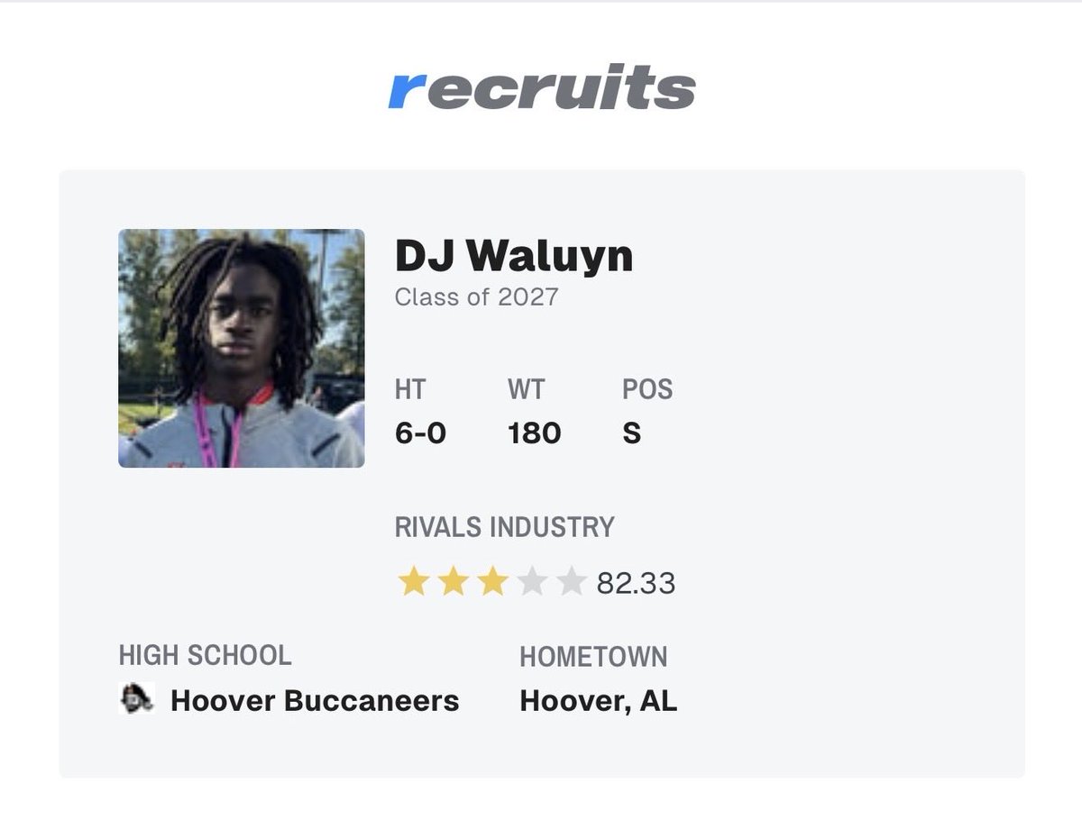 DJ_Waluyn's tweet photo. Thanks @On3 @Rivals for the 3⭐️ Still a lot of work to do https://t.co/UINuuVPlvT
