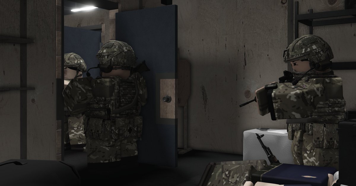 MODRblx_'s tweet photo. Today, HCAV conducted Close Quarters Battle drills, focusing on clearing buildings and confined spaces, rapid room entry, and coordinated movement in close range environments. https://t.co/bj3dcwSDdw