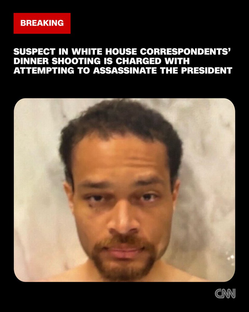 Suspect in White House Correspondents' Dinner shooting is charged with attempting to assassinate the president and gun-related charges. cnn.it/4cBwkoD
