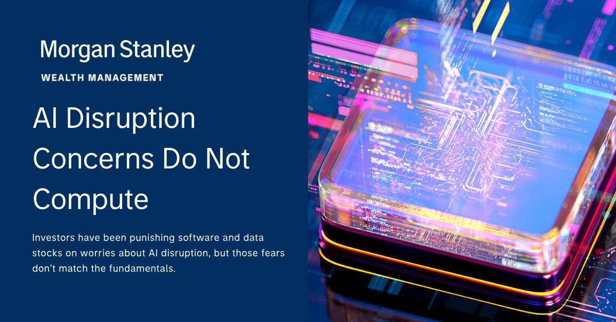SarahSilvaMS's tweet photo. Are AI disruption fears overblown? See why fundamentals may matter more than headlines. https://t.co/fi42ljk8jL https://t.co/utR2oN1qUR