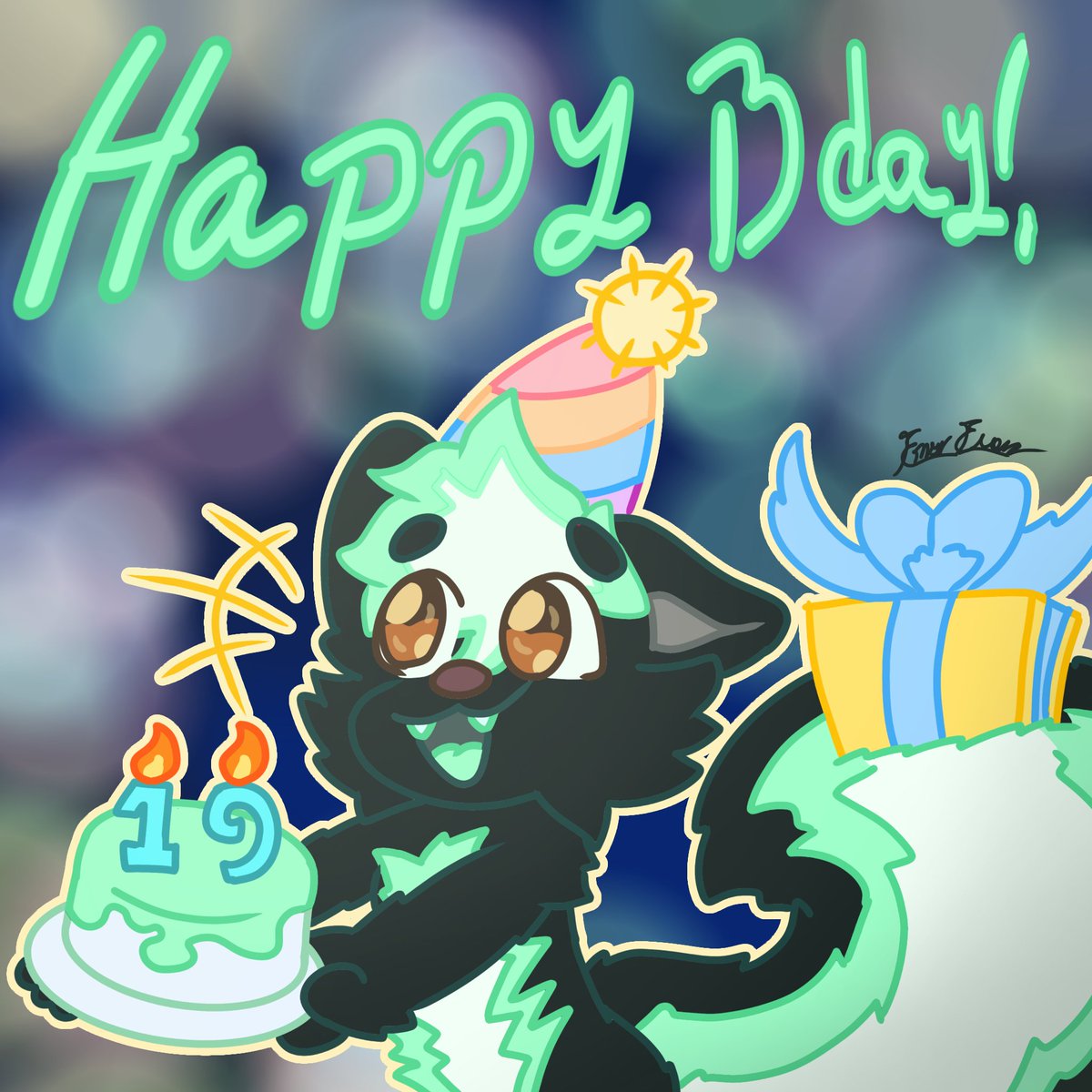 SilverIceSkunk's tweet image. (117/230) 🦨 🎂 
HAPPY (LATE) BIRTHDAY FOR MA BUDDY @CeceTheSkunk
I hope u got an amazing one!
#skunk #skunks #skunkfurry #skunkart #furry #art #furryart
