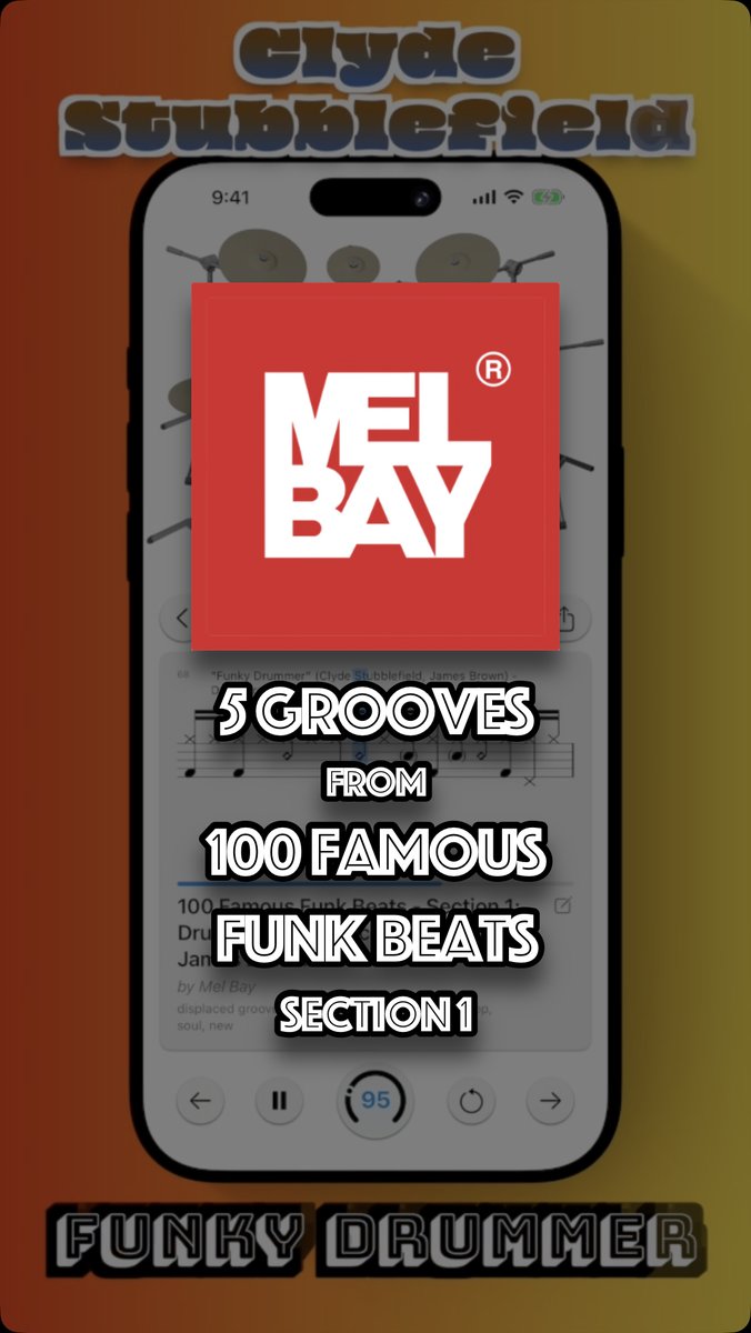 drumrapp's tweet image. Can you play these 5 funk grooves from @MelBayMusic's classic "100 Famous Funk Beats"?

Learn these and more → download Drumr now! (link in bio)
#funkdrums #iconicgrooves #playalong #drumpractice