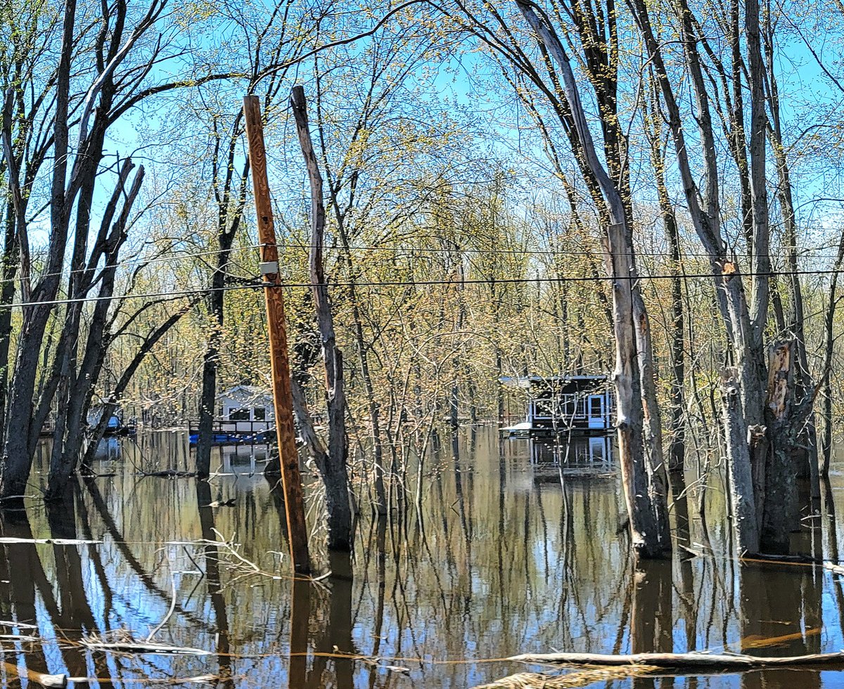 TeriBarrMedia's tweet image. High water is still surrounding homes in NE #Wisconsin, and it's more than a week after the severe #storms.
This is between Shiocton and Hortonville.
There's more rain expected today.
#wiwx