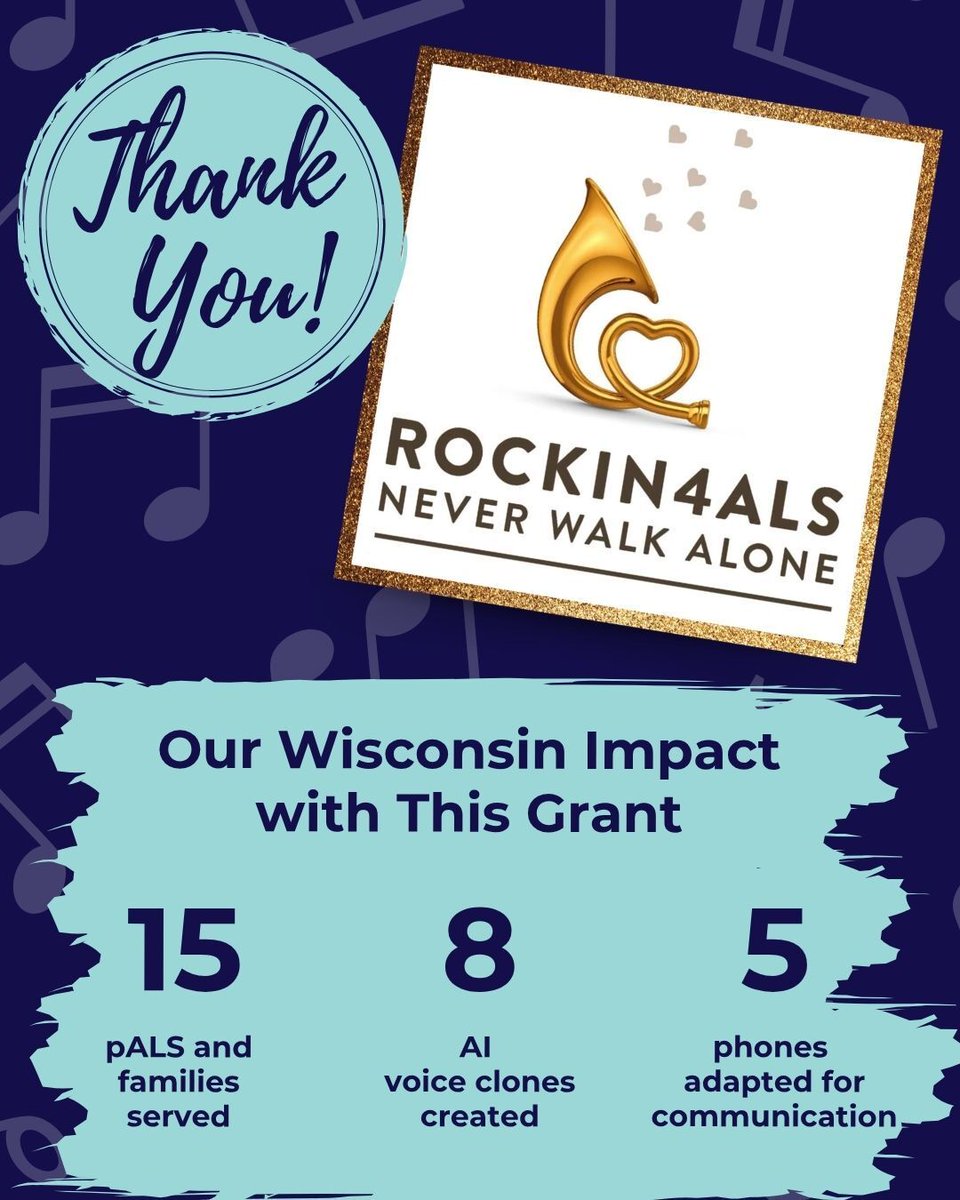 BridgingVoice's tweet photo. Huge thanks to @Rockin4ALS for their $10k grant and an incredible event Saturday! Because of your support, we reached 15 people living with ALS in Wisconsin with life-changing communication support.

As our Cat Kanter said: "It gives people more time to be fully themselves." 💙 https://t.co/GRKKT2E0SA