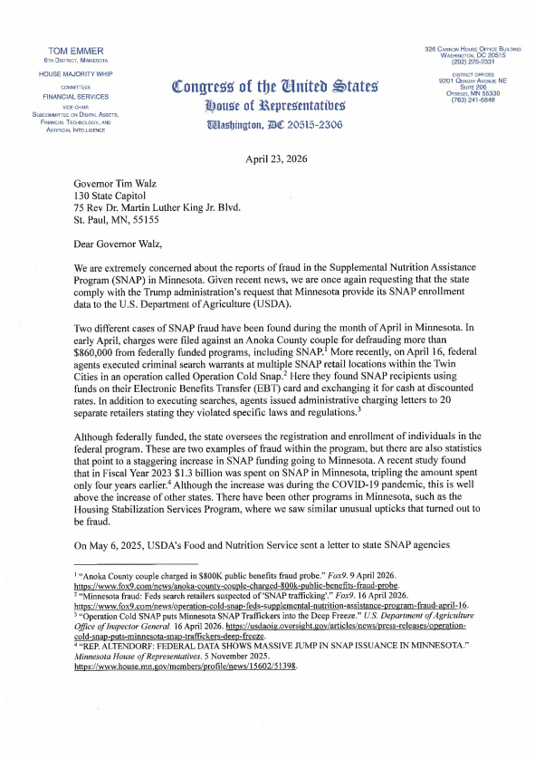 Congressman Brad Finstad tweet media