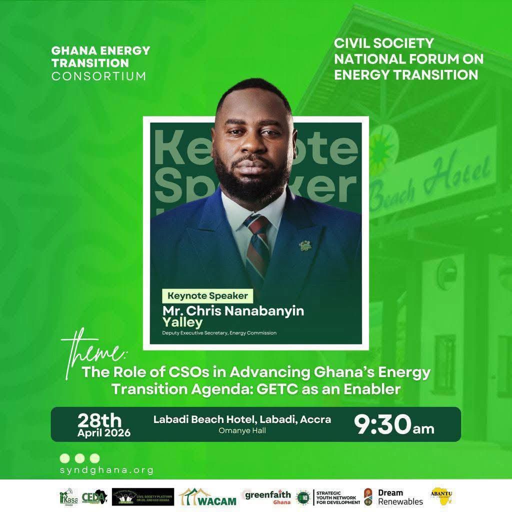 CommissionGhana's tweet photo. Mr. Chris Nanabanyin Yalley, Deputy Executive Secretary of the Energy Commission, is set to join senior civil society leaders for a landmark conversation on how to drive sustainable energy change to reshape Ghana's clean energy landscape.
This will not be just a discussion, but a defining moment for the country's energy direction.