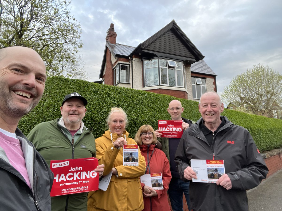 mathewhbenham's tweet image. Great to be out again with our brilliant members. Lots of people have already voted for @hacking4chorltz We’re the only party out every week talking to residents. @ChorltonLabour @McrLabour #chorlton #votelabour