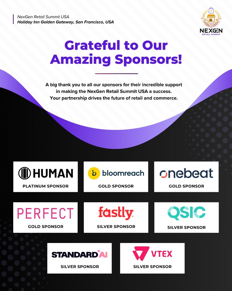 NexGen_Retail's tweet image. Grateful to our amazing sponsors for their incredible support in making the NexGen Retail Summit USA a success! 🇺🇸✨

Your partnership continues to drive innovation across retail and commerce.

#NexGenRetailSummit #RetailInnovation #EventSponsors #FutureOfRetail