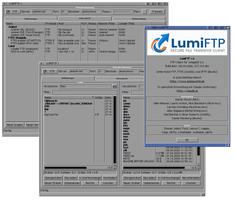 AmigaWorld's tweet photo. LumiFTP - ein neuer FTP/FTPS/SFTP-Client für AmigaOS 3.2 mit MUI-Oberfläche, Dateimanager, Adressbuch, Übertragungs-Queue, ARexx uvm. - ist in Version 1.0 erschienen
#commodore #amiga #amigaos #amigaworld #software #ftp #ftps #sftp #client #retro
https://t.co/pSKNk7gFCW https://t.co/5wuKf4UNPw